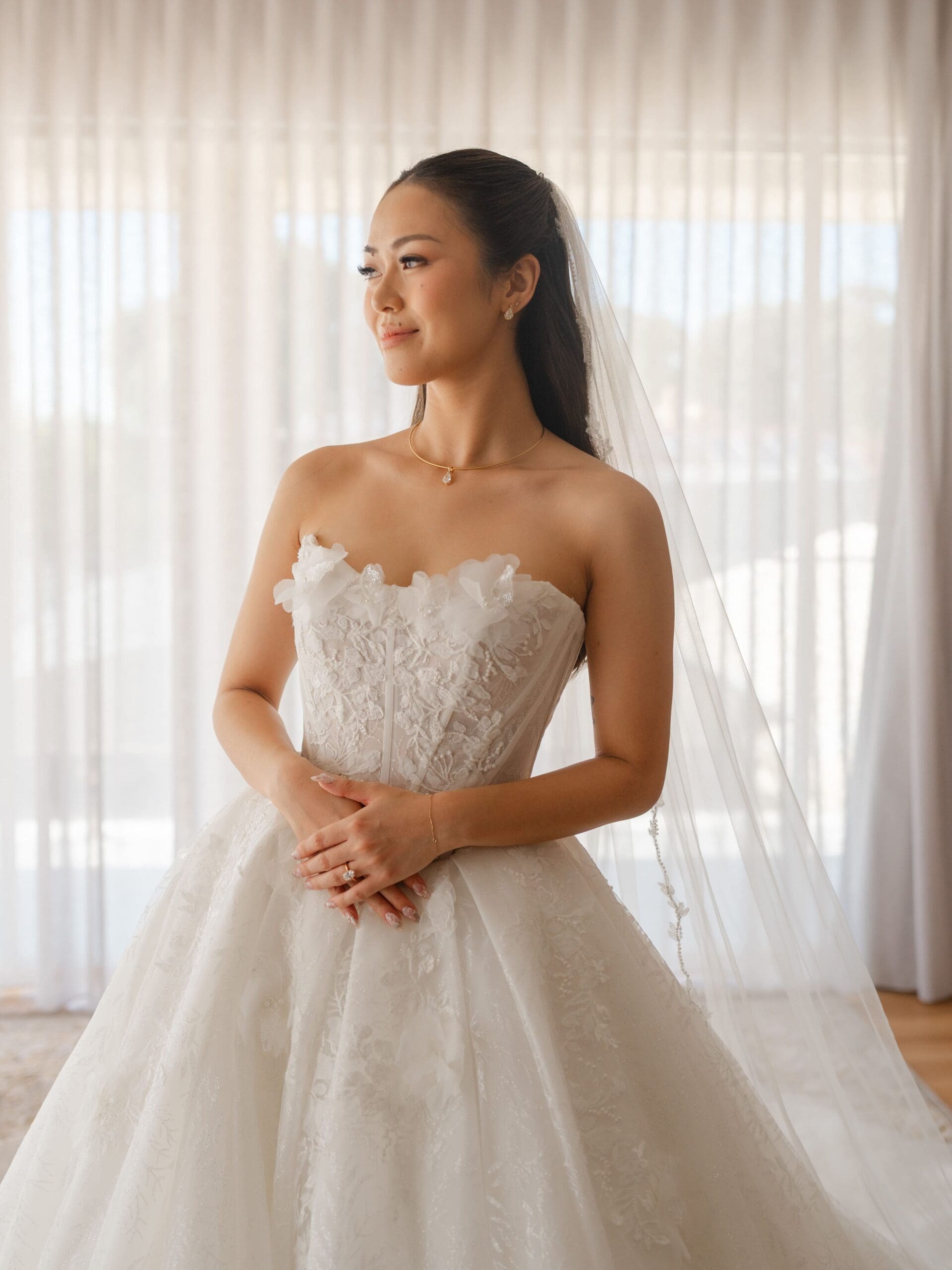 Bridal hair and makeup photographed from every angle