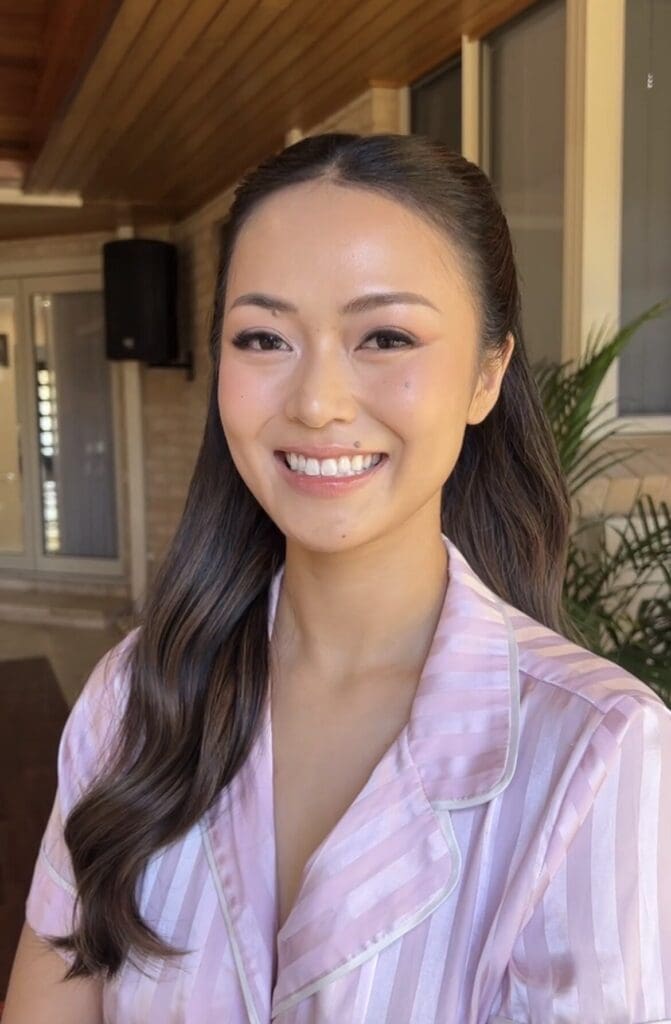 Consistent soft-glam bridal makeup by a Perth makeup artist